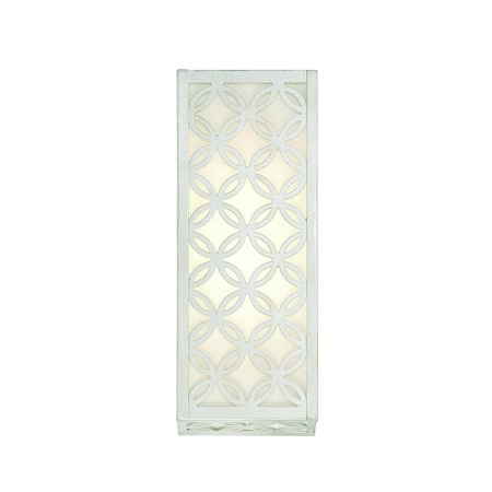 Eurofase Clover Geometric 18" Square Post LED Light, Aged Silver/White Glass 42698-024